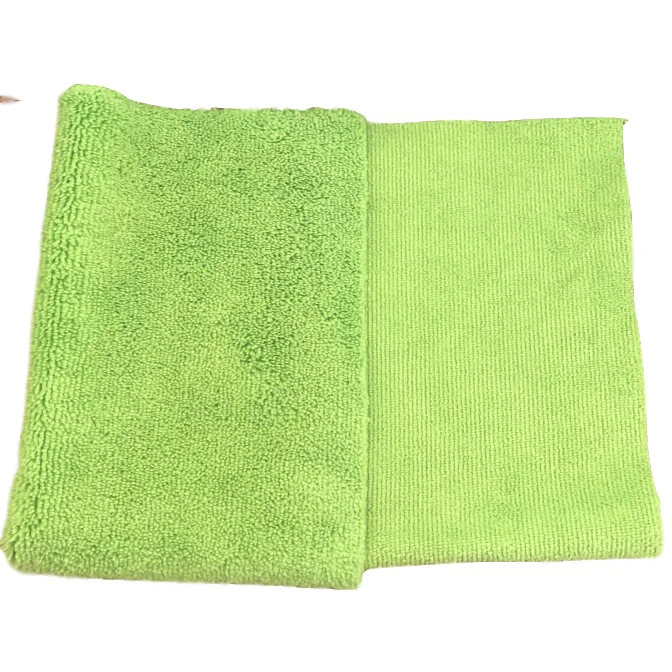 Custom logo quick drying super absorbent car cleaning cloth microfiber high and low piles towel