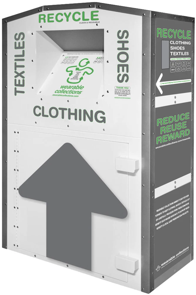 Factory Custom Large Community  Large Steel CollecDonator Clothes Recycling Bank garden metal trash can  clothing donation bins