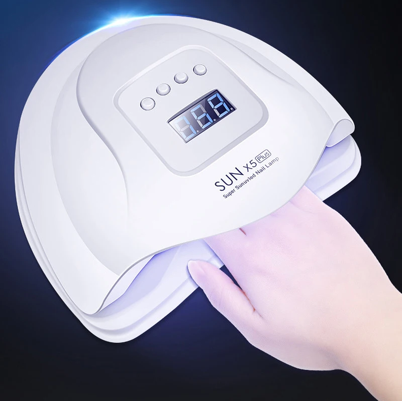120W SUN5X плюс светодиодная УФ-лампа для маникюра гель ногтей сушилка Профессиональная с ЖК-дисплеем