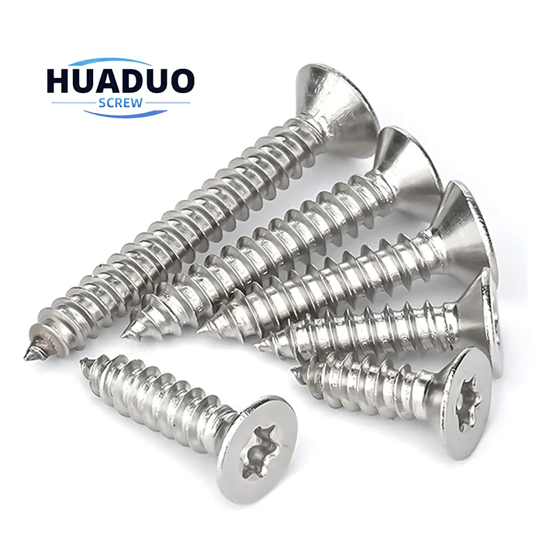 Custom Screws Bolts Manufacturer #6 #8  #10 Torx Flat Countersunk Head Pointed Tail Wood Self Tapping Torx Screws