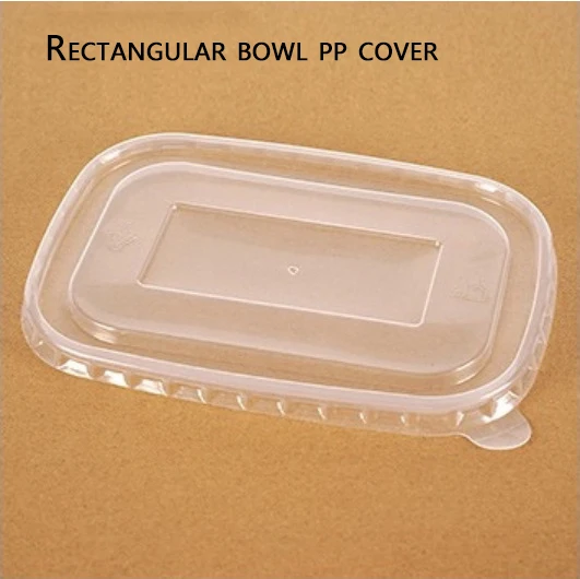 Disposable kraft paper square rectangular box takeaway lunch snack box green salad packaging bowl with cover.
