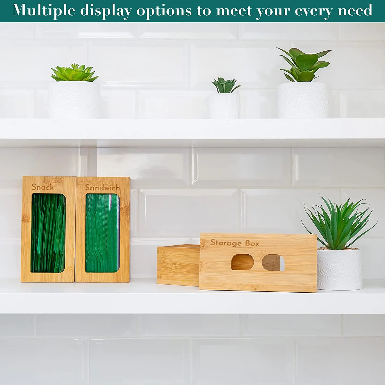 Bamboo Products 2022 Plastic Bag Organizer Ziplock Bag Storage Organizer Bamboo