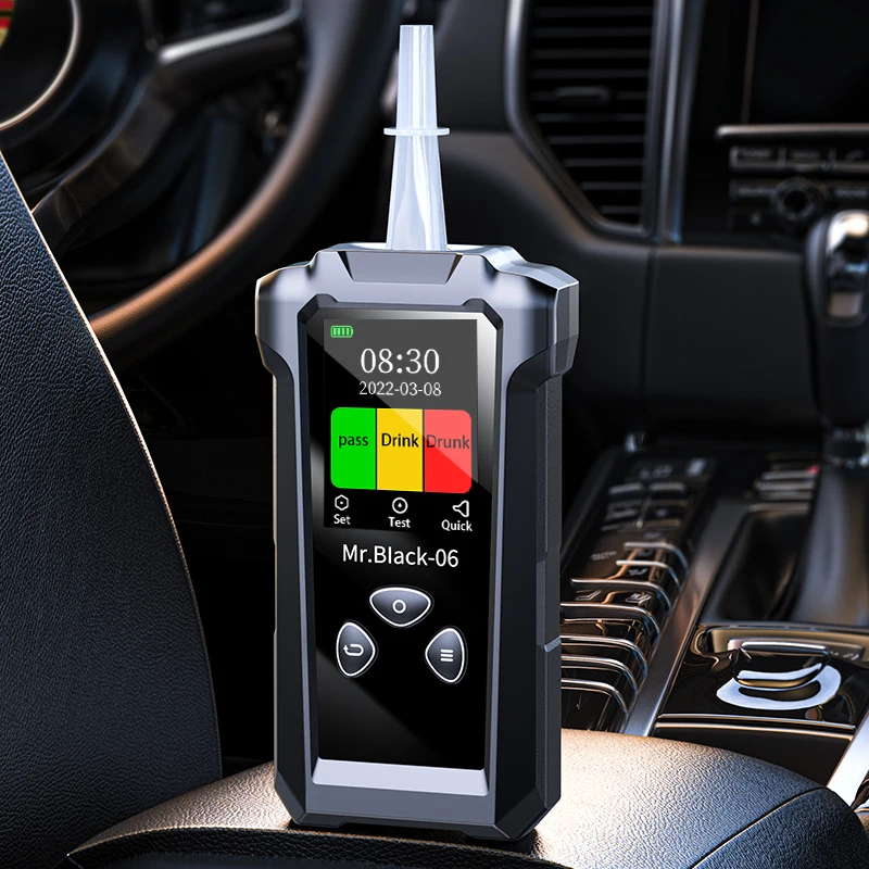 PSE CE ROHS alcohol tester with 11mm fuel cell sensor breath breathalyzer portable design meter breath alcohol testers Mr black