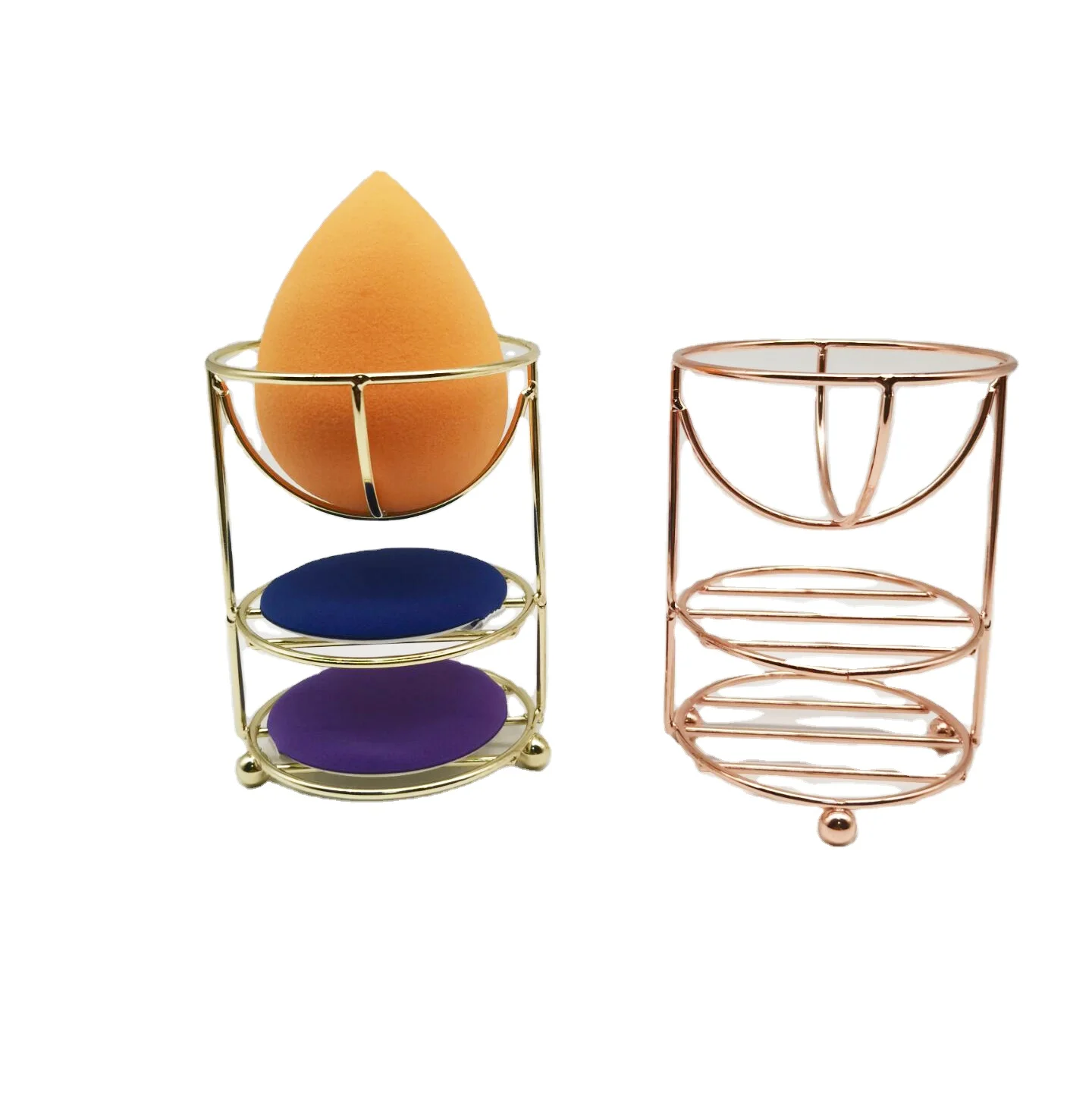 Best Selling Rose Gold Stainless Steel Beauty Makeup Blender Holder For Drying Makeup Sponge