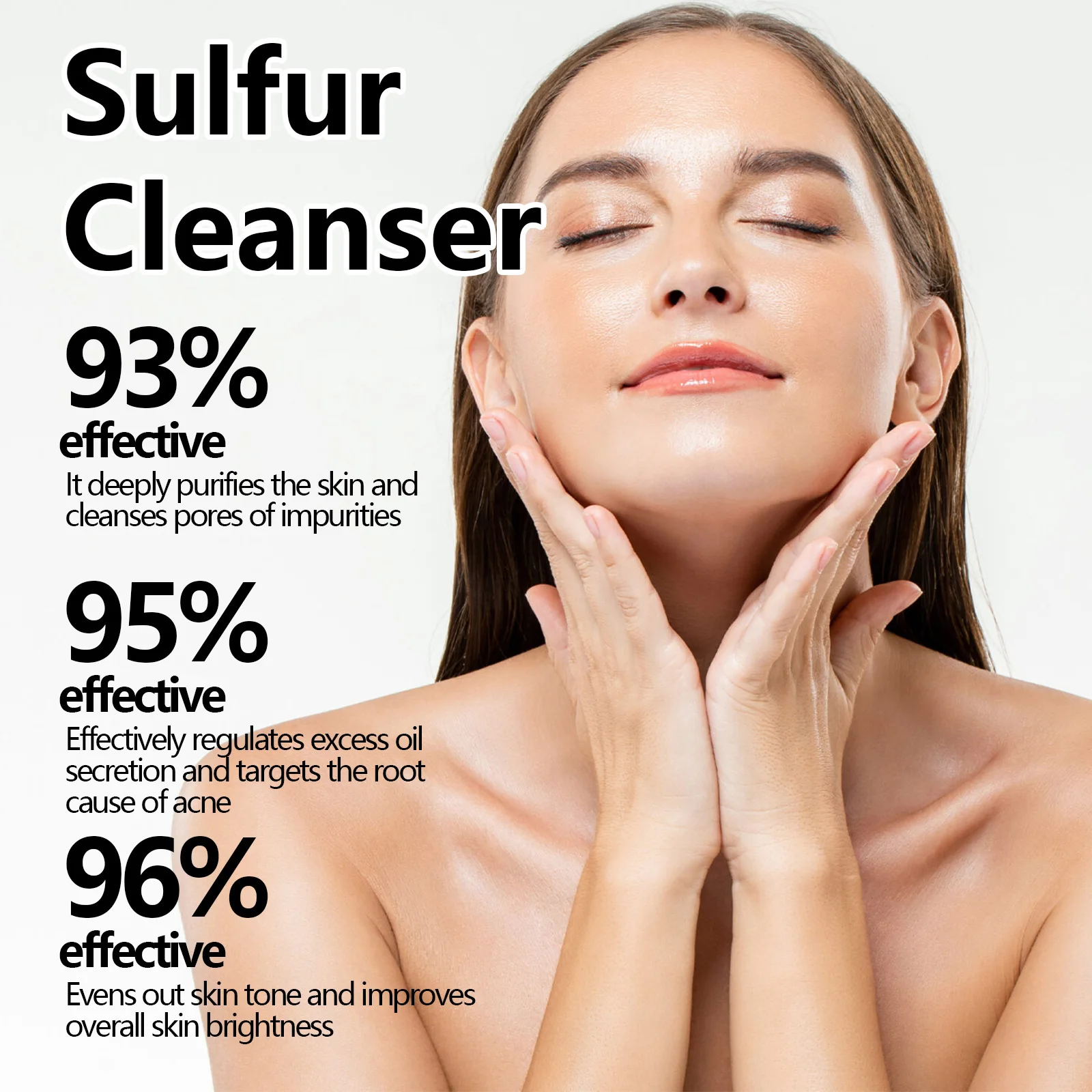 10% Sulfur Face Wash Facial Cleanser with Lemongrass Extract Seborrheic Dermatitis Breakouts Breakouts Relief for