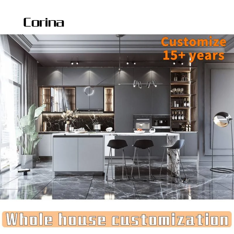 Modern Designs High End Affordable Custom Furniture Used Small Full White L Shaped Melamine Kitchen Cabinets From China