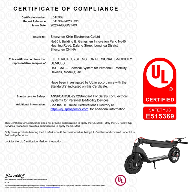 
2020 5Ah Battery Ip54 Fast Folding Chopper Electric Scooter 