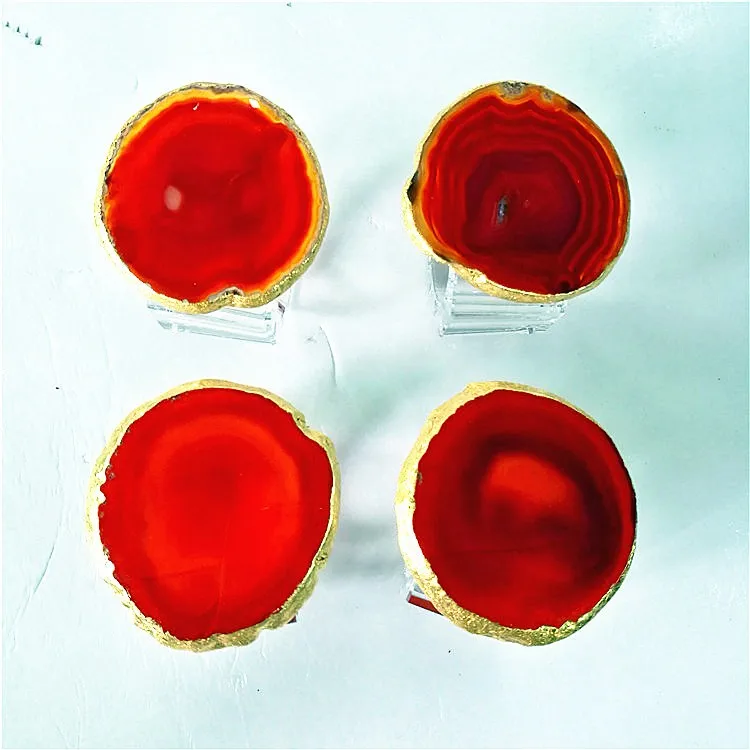 Wholesale crystal napkin rings pink grey blue gold rim black agate geode TABLE NAPKIN RING for wedding restaurant gift