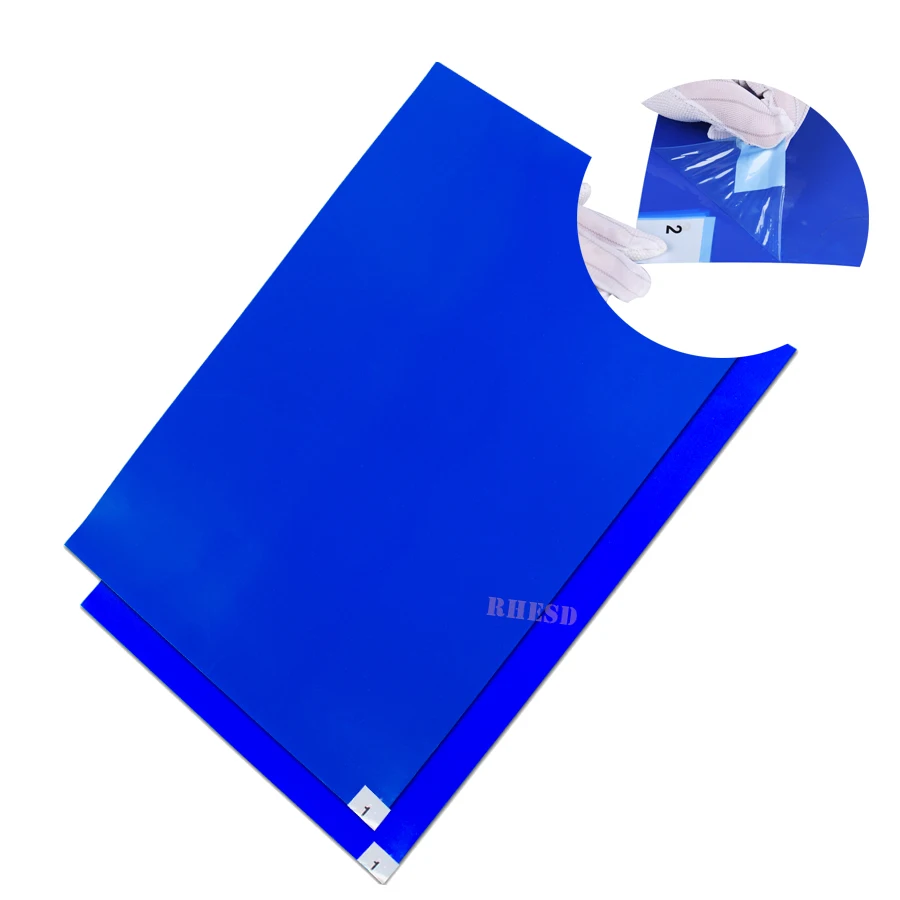 Disposable Grey Blue White PE Tacky Mat Sticky Floor Mat for Hospital Medical Cleanroom Entrance Sole Cleaning Use
