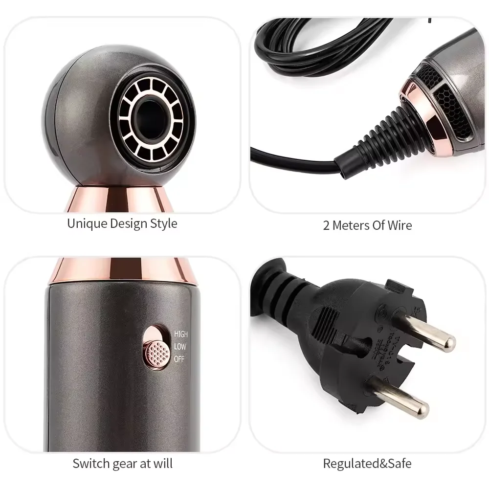 Mini Hairdryer Portable Leafless Hair Dryer 800W Negative Ion professional Salon for Travel Hot One Step Hair Dryer And Styler