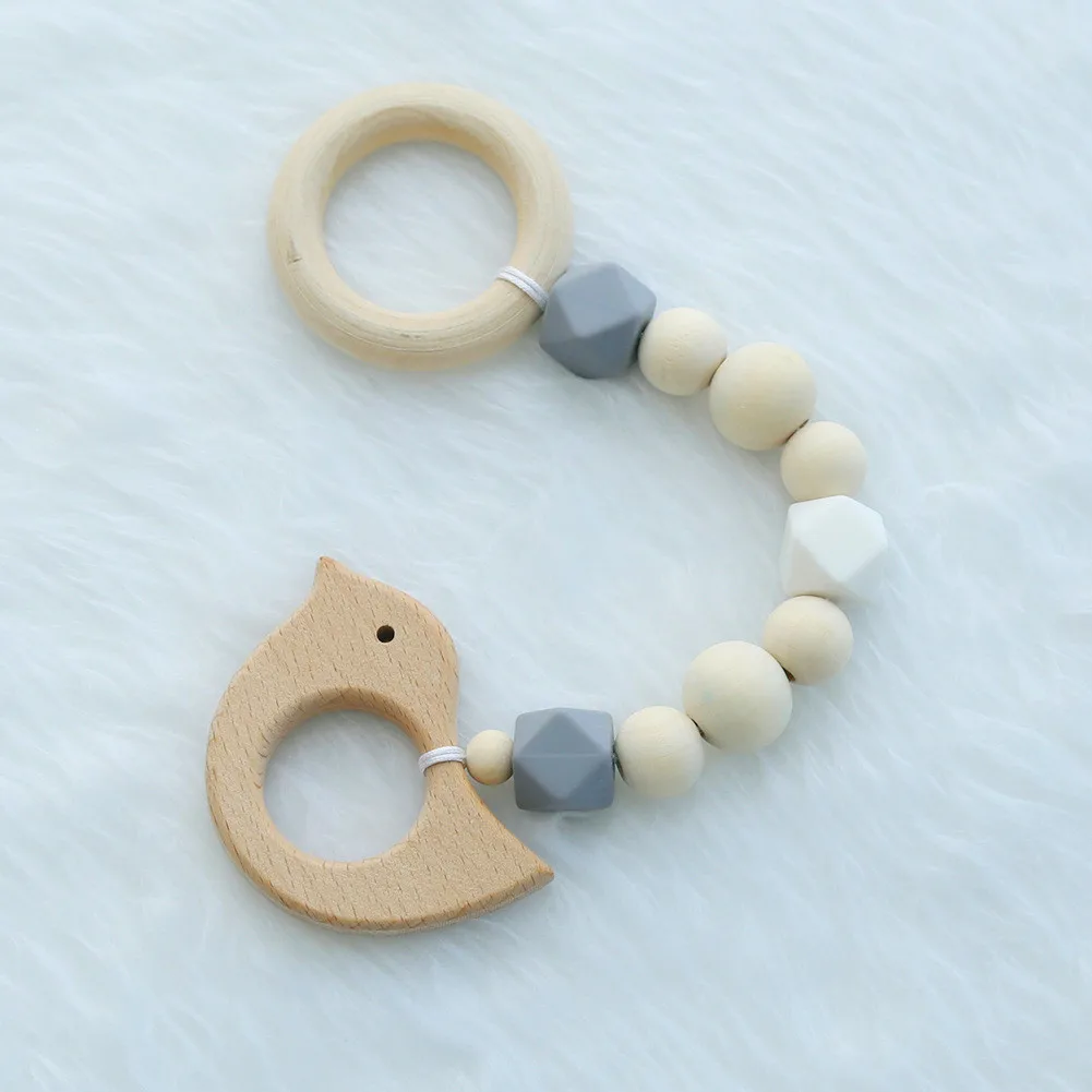 
Wooden beads decorative hanging ornaments, baby wooden toys, beaded teeth sticks 