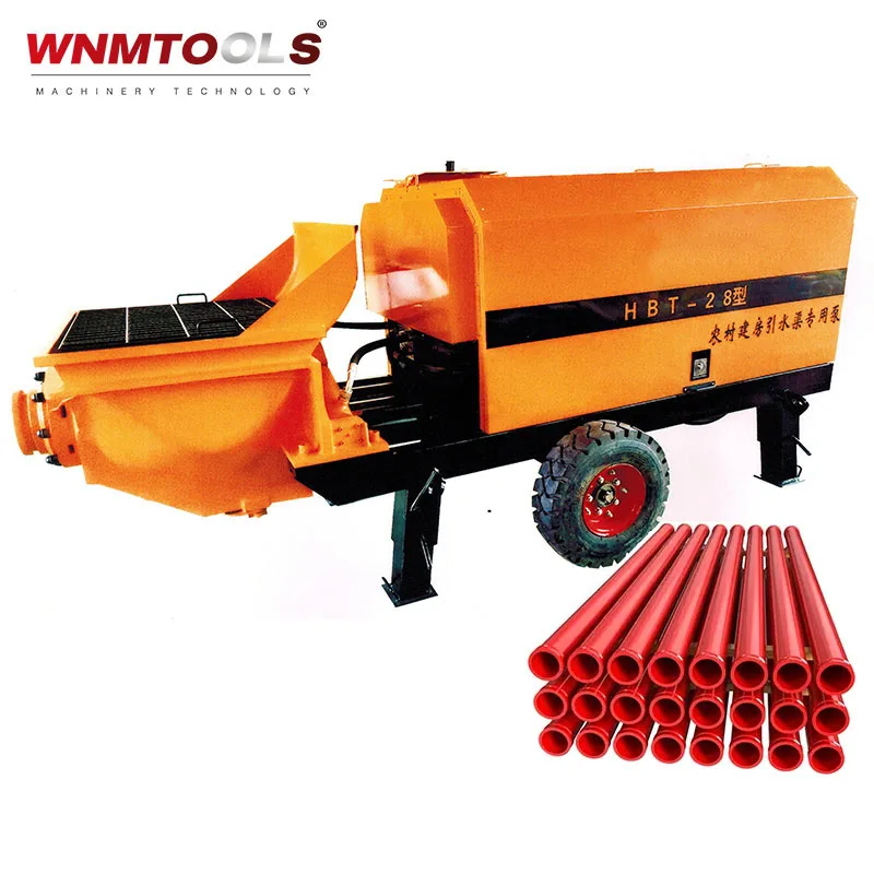 Ready Mix Concrete Pump Diesel Portable Trailer Concrete Mixer With Pump For House Building