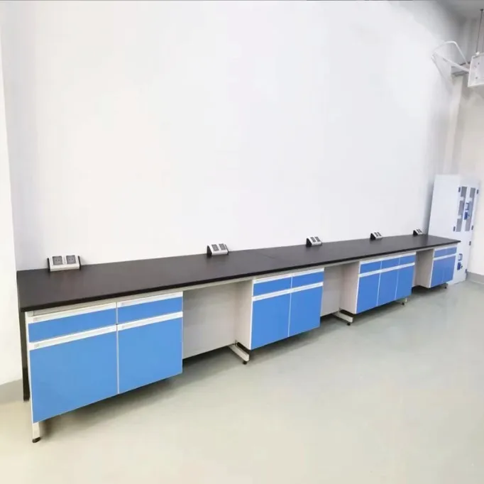 Commercial School Laboratory Furniture Physics Anti Chemicals Phenolic Resin Lab Table Side Wall Bench With Sink