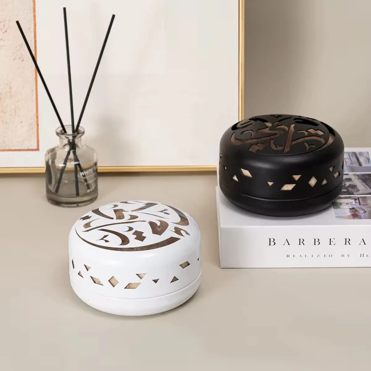 100% натуральный мрамор травертин мабхара мубхар кувшин уникальный Арабский Дизайн арабский каллиграфический бахур для уда