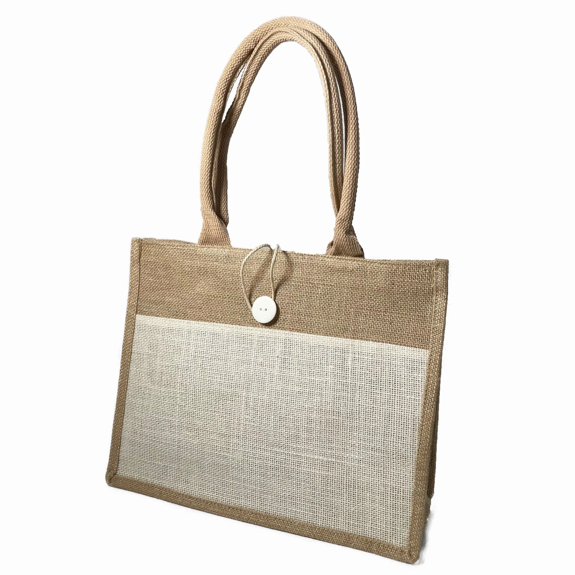 Wholesale the new listing of linen bags all hemp material environmental  jute shopping tote bag