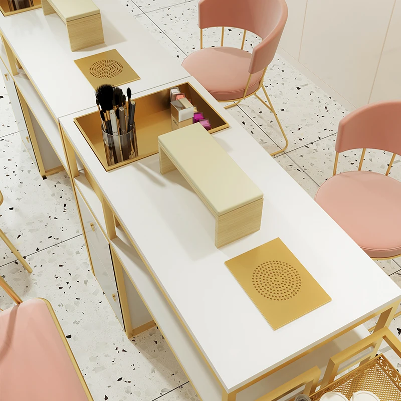 Professional Modern Popular Salon Nail Tech Tables Nageltisch Manicure Station Manicure Table And Chair Set Nail Art Table
