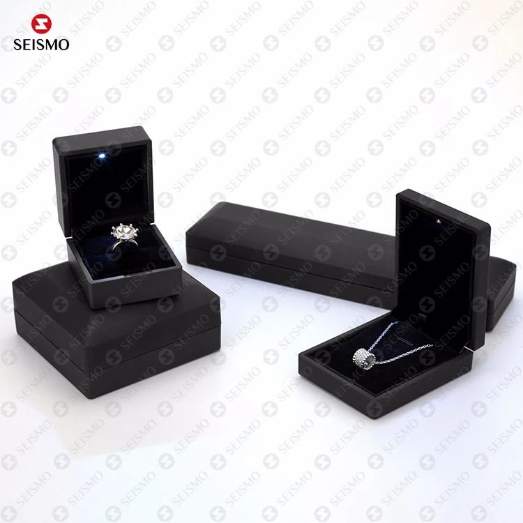 custom white pink  jewellery green light ring bracelet necklace jewelry velvet gift packaging boxes lassy with led