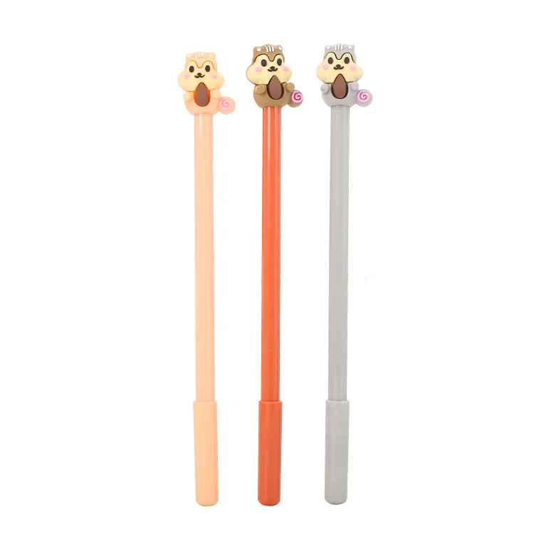Creative cartoon squirrel neutral pen Cute learning stationery silicone head water-based signature pen