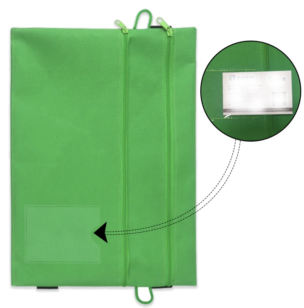 Kindergarten School Canvas Teacher Carrying Zipper Bag Folder Classification Stationery Storage Organizer Pen Sticker Pocket