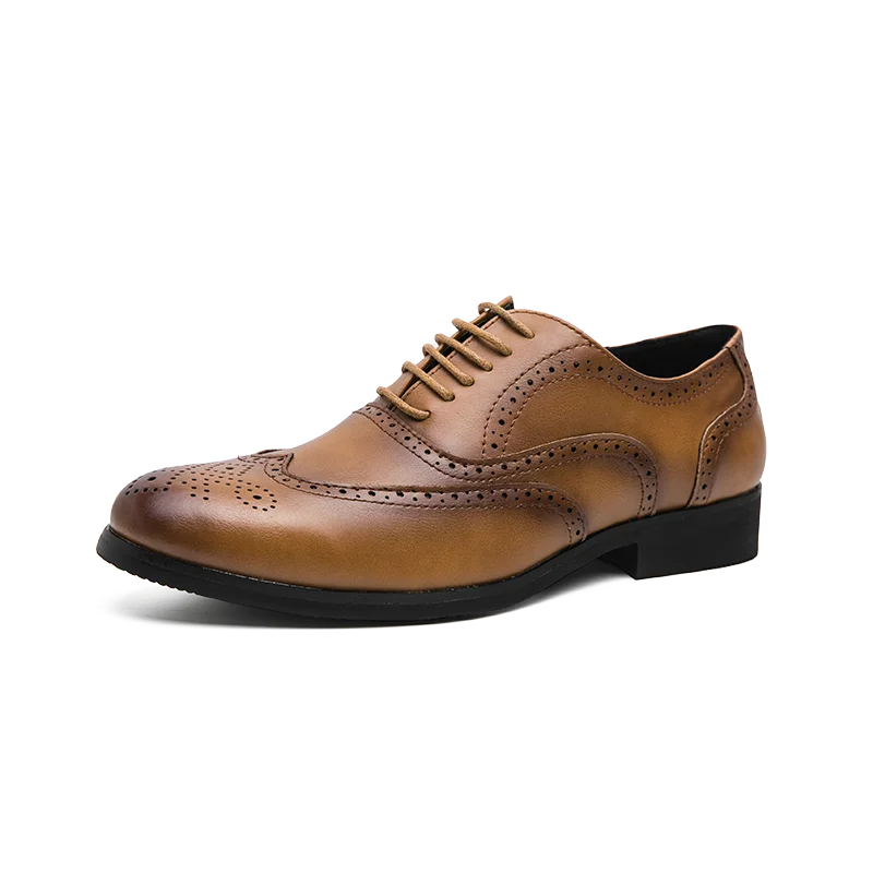 New Fashion Lace-Up Men Oxfords Leather Shoes Business Office Casual Formal Dress Shoes