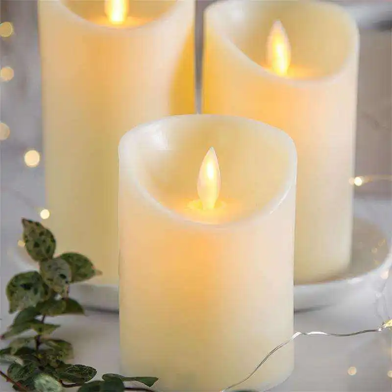 Flickering Flameless Candles Realistic Led Candle With Remote Control Timer Battery Operated Electronic Led Candle