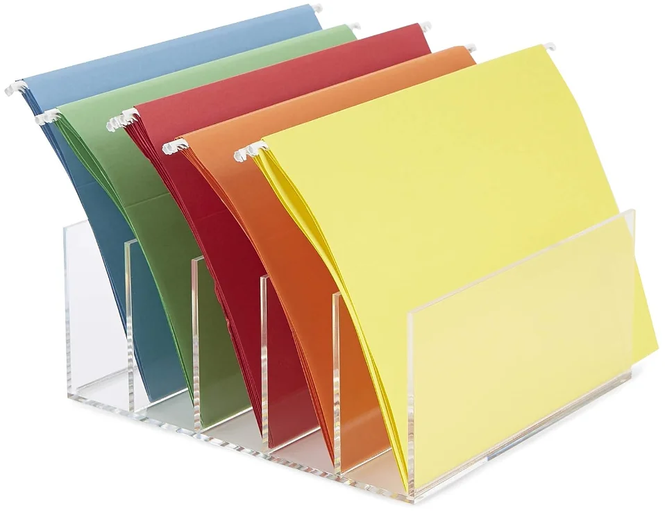 Factory Custom Logo Acrylic Office Home Desk Organizer Bookshelf Document Holder