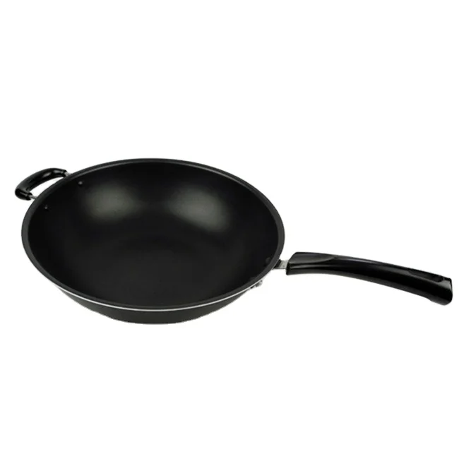 High Quality Pressed Aluminum Black Nonstick Wok