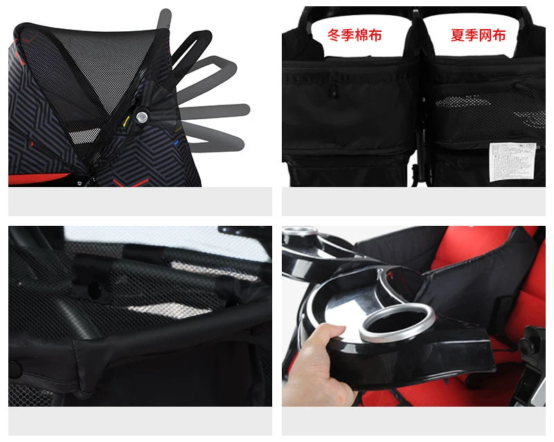 Green Horizon baby products 2023 trending Hello Baby Stroller Twin Stroller Seatable Reclining Foldable Light Double Stroller