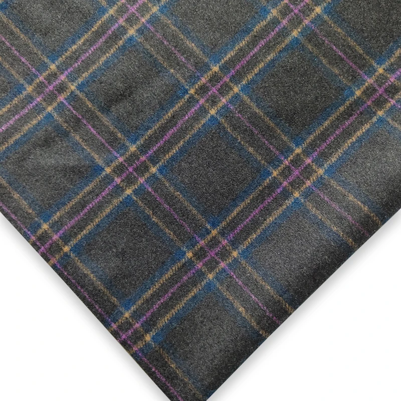 
Factory direct sale low price woolen fabric for dresses in plaid fabric blend yarn dyed women suit plain weave woolen fabric 