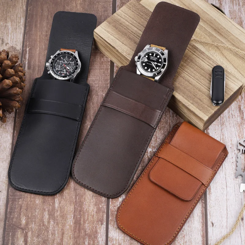 Custom PU Leather Watch Case Travel Luxury Watch Storage Pouch Holder Gift Felt Bag