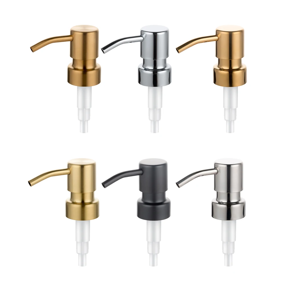 Empty Amber Glass Bottle Dispenser Pump 28/410 Big Dosage Smooth Closure Lotion Dispenser Pump Bottles With Gold Pump