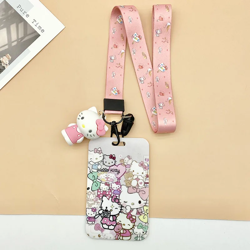 ins cartoon card sleeve students campus meal card protective sleeve cute doll key chain bus metro card bag ID holder