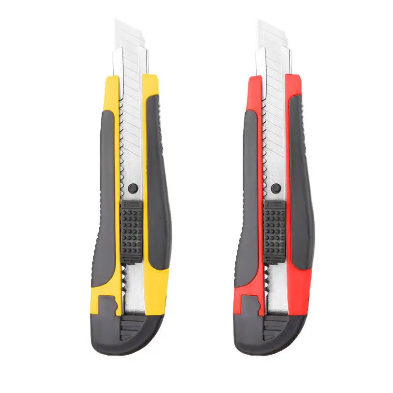 18mm Blade Knife Cutter For Paper ,Home Use Retractable Plastic Handle Safety Snap Off Blade Folding Utility Knife