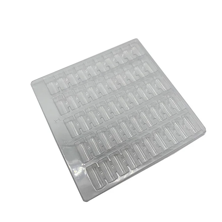 Wholesale High Quality Cheap Custom Packaging Box 50 Grid Electronic Product PET PVC Plastic Blister Packing Tray Insert
