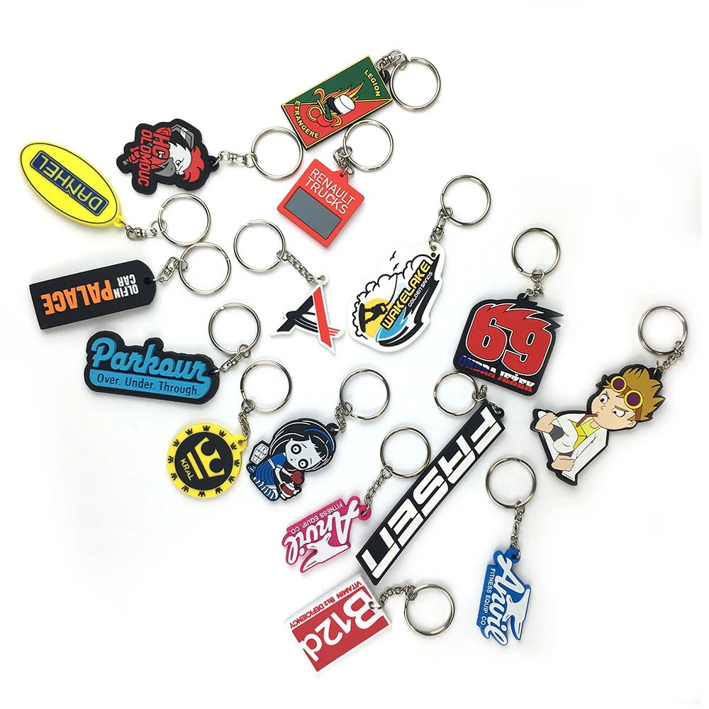 Customized promotional Cute Soft PVC Rubber Key Ring Key Chain Keychain, Rubber Keyring, Silicone Key Chain
