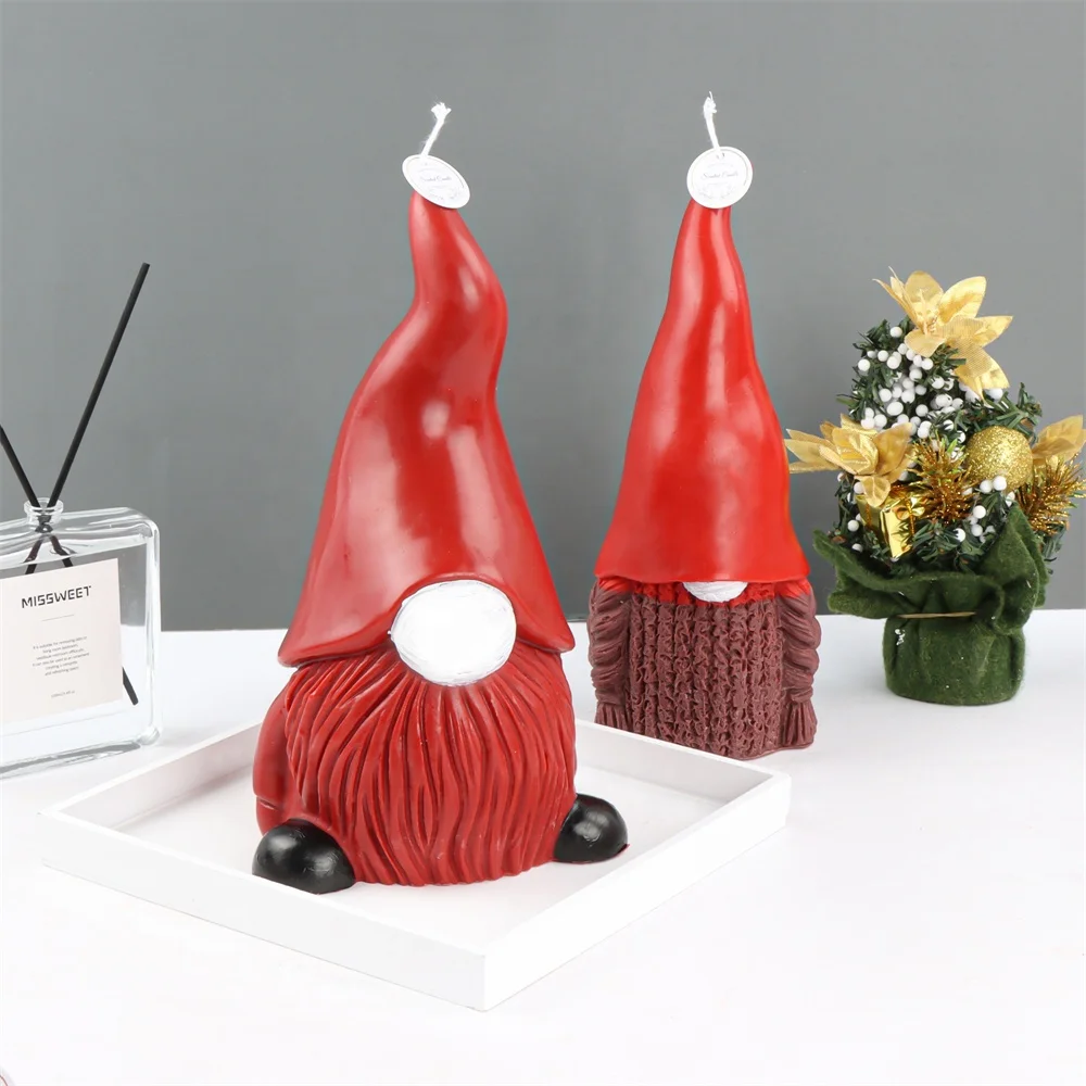 Christmas Dwarf Silicone Mold 3D Dwarf Doll Candle Molds Bearded Gnomes Soap Mould DIY Christmas Santa Gnome Ornament Resin Mold