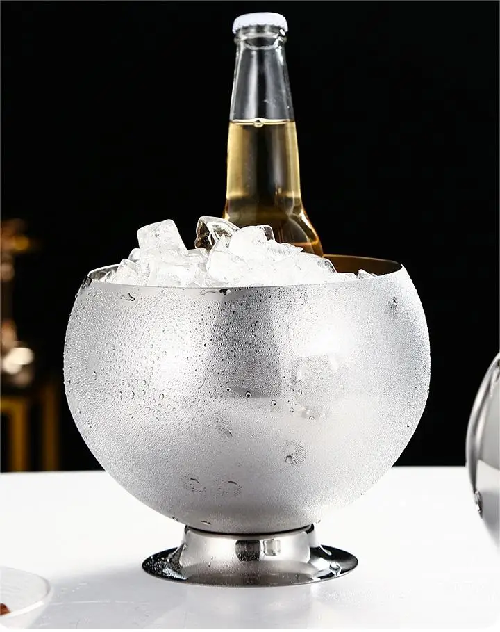 Hot Sale Bridal Party Bar Stuff Retro Party Mirror Disco Ball Shape Ice Bucket Stainless Steel Wine Beer Champagne Cooler
