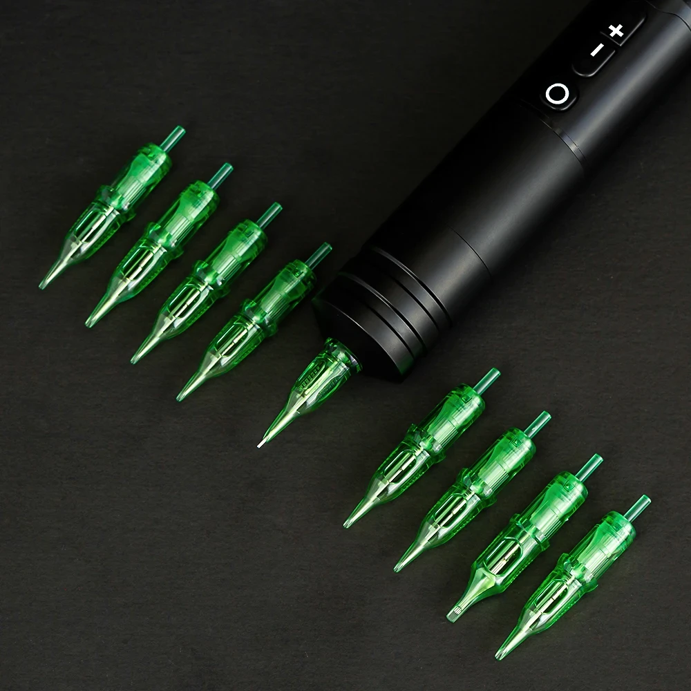 Ambition Sterilized Safety 20pcs 0.25mm/0.3mm/0.35mm Round Liner Disposable Cartridges Curved Magnum Tattoo Needles Wholesale