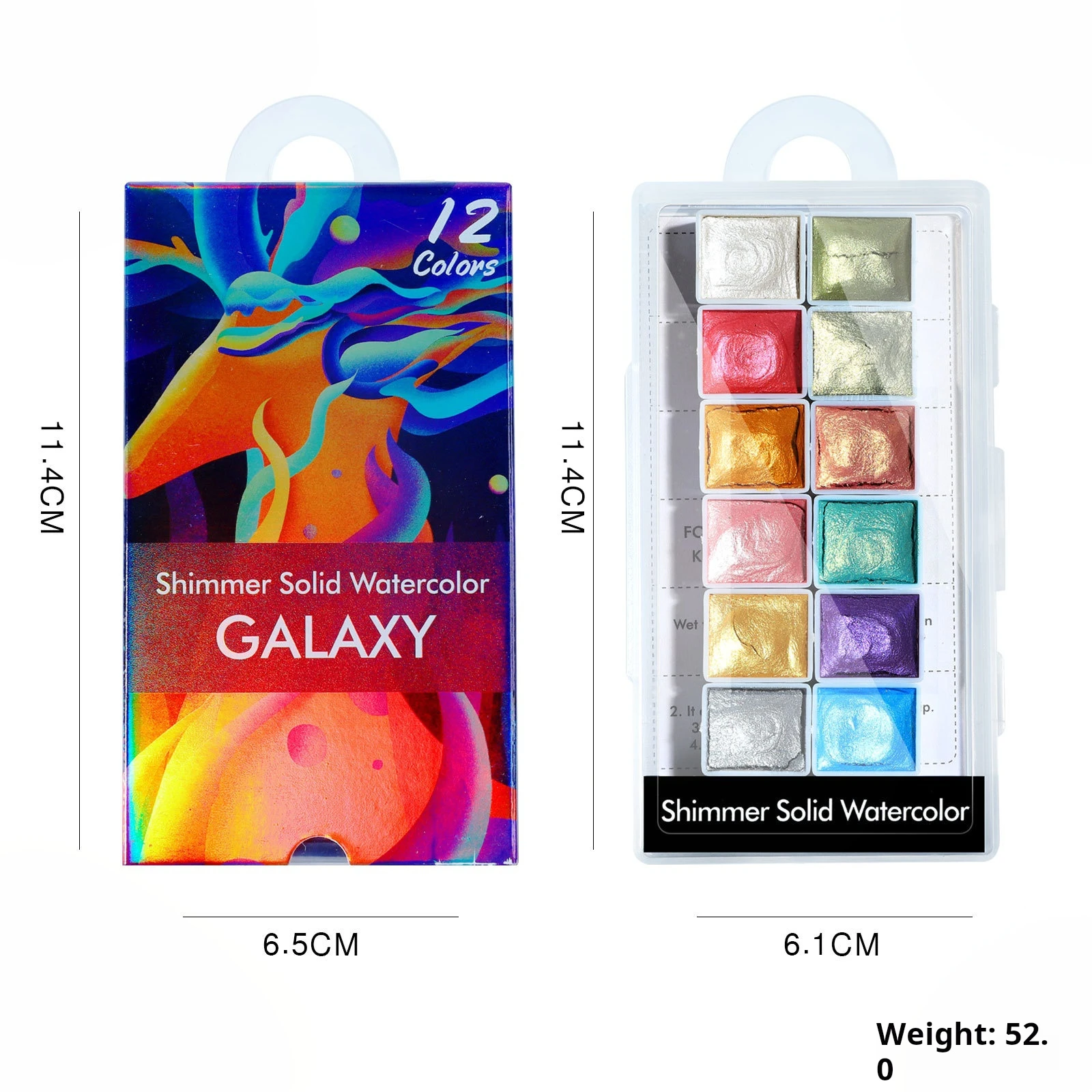 New 12 Colors Solid Watercolor Paint Shimmer Flash Retro  Metal Macaron Candy Colours Set for Art Painting Nail Design