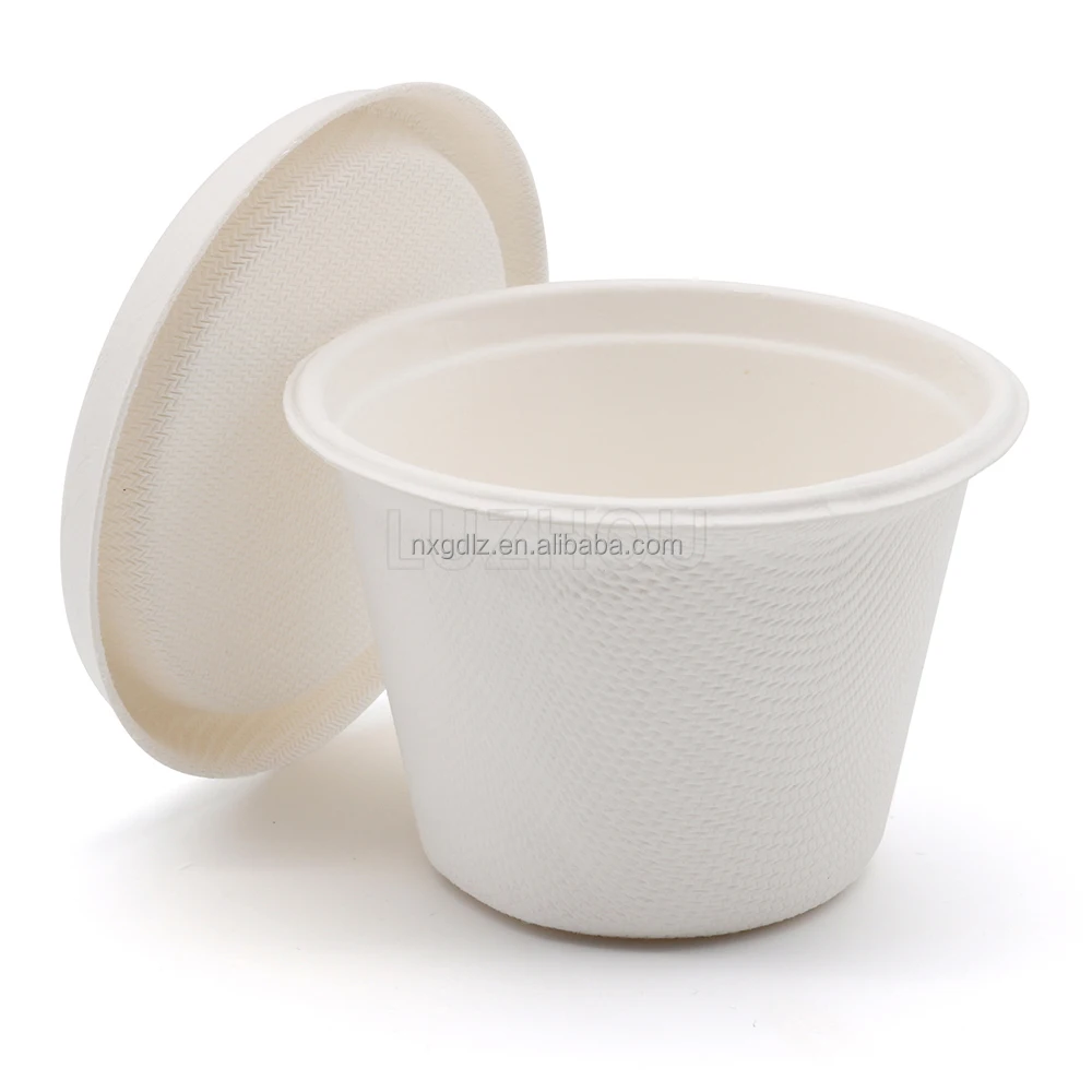 4oz 120ml Good Locking Sturdy Eco Bagasse Biodegradable Dipping Soy Sauce Bowls Paper