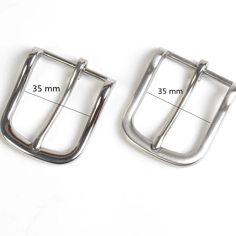 Stainless steel belt buckles 35 mm pin buckle for leather belt brushed polished
