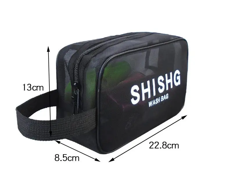 Factory Wholesale Waterproof transparent nylon mesh custom logo small large travel kits makeup cosmetic bag