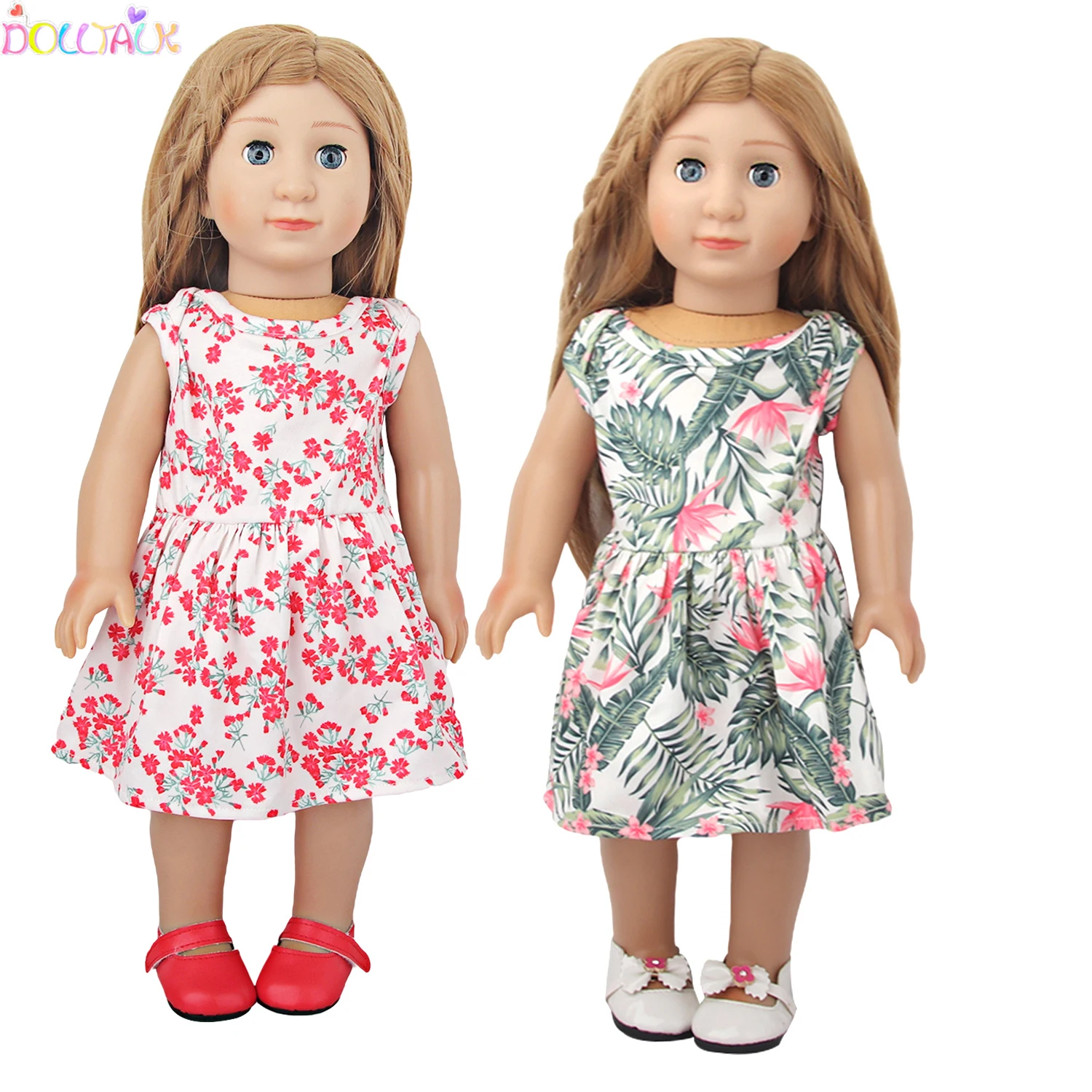 Dolltalk Hot Sale 18 inch American Doll Clothes Floral Printed Doll Dress