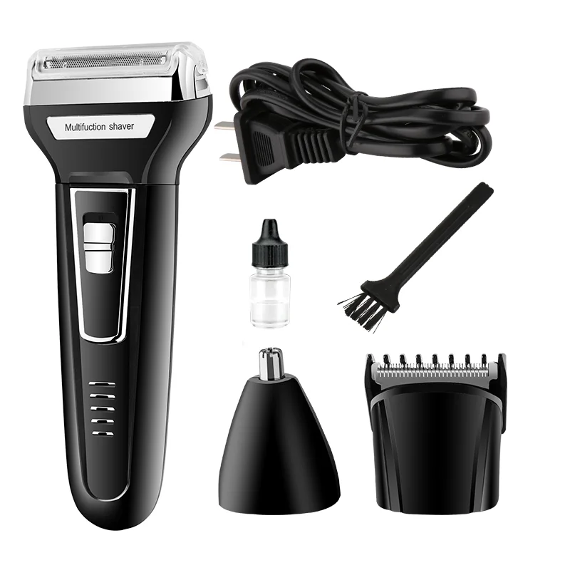 Kemei Km-6558 Multifunctional Waterproof 3 In 1 Cutter Head Usb Men Shaver Kemei Electric Shaver