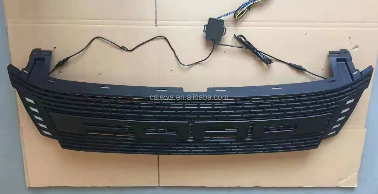 
2011-2014 font Black Grille Raptor style Grill with led lights for Ford Ranger T6 XLT 