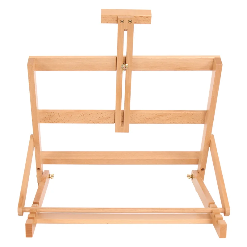 High Tabletop Wooden H-Frame Studio Easel - Artists Adjustable Beechwood Painting and Display Easel Portable Study Table