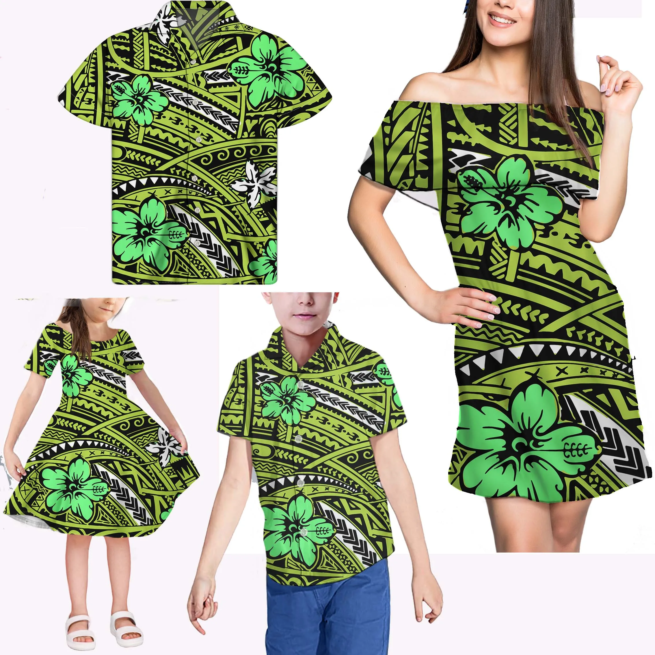 
4PCS Mom Dady Boy And Gril Clothing Family Matching Clothes Wholesale Family Matching Outfits Clothes Plus Family Set Clothes 