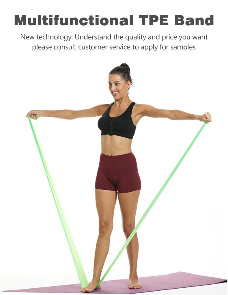 Durable and Aesthetical TPE Yoga Tension Band Belt for Home Gym Workout