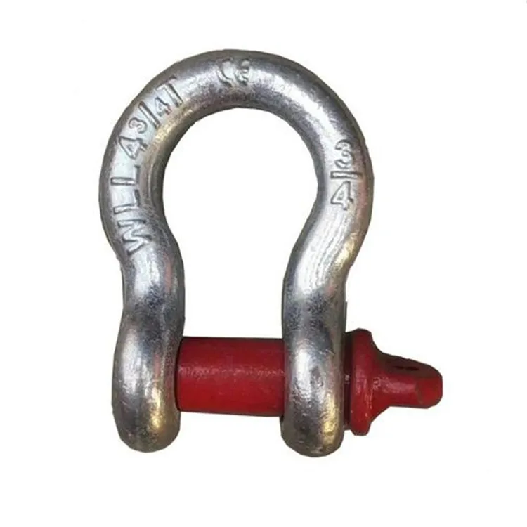 Rigging Grillete Drop Forged Galvanized Steel G2130 Anchor Bow Shackle With Safety Bolt Pin