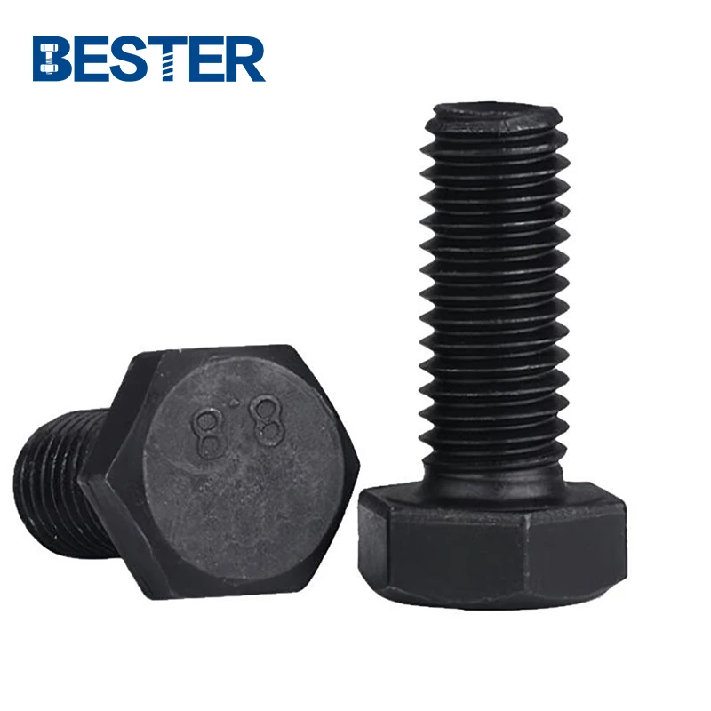 Ningbo fasteners din933 din931 GB5782 GB5783 white zinc imperial black hex bolt and nut 30mm m8 m9 m10 m16 m30 M75